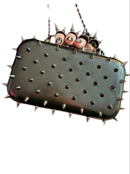 Handbags - Spike Knuckle Ring Black Clutch Crossbody